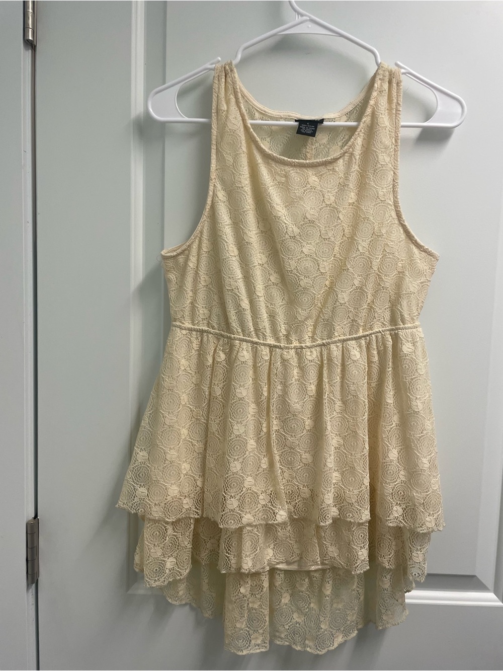 Rue21 Girls Lace Tiered Dress in Cream